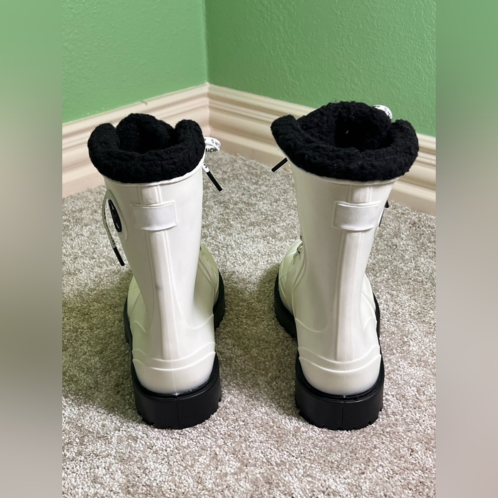 Michael Kors Black and White Lace-Up Boots - Picture 3 of 4
